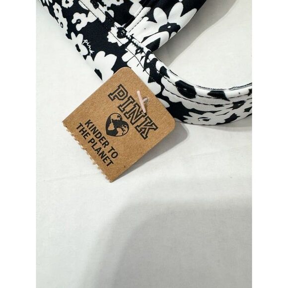 Pink Victoria's Secret NWT Sz XL  Black White Push Up Triangle Bikini Swim Top - Picture 9 of 11